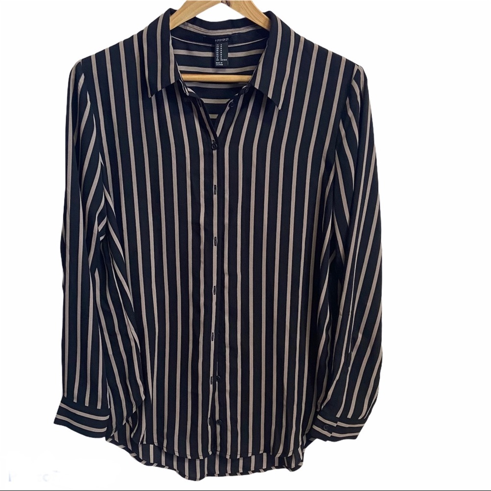 Forever 21 Sheer Striped Blouse